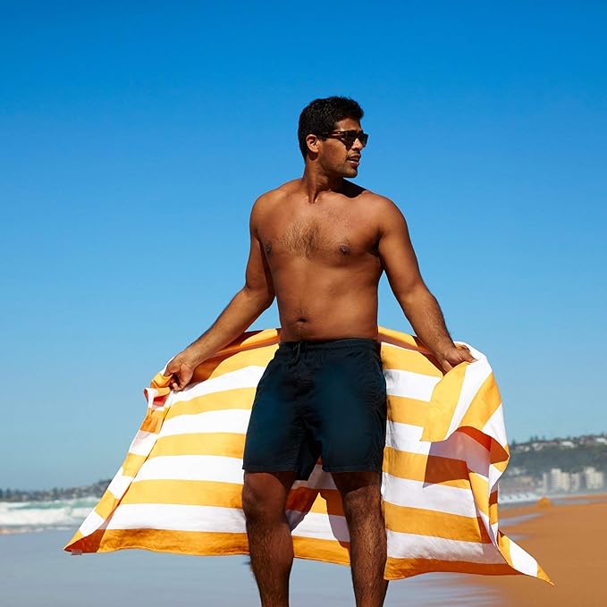 Dock & Bay Beach Towel - Quick Dry, Sand Free - Compact, Lightweight - 100% Recycled - Includes Bag - Cabana - Ipanema Orange - Extra Large (200x90cm, 78x35)