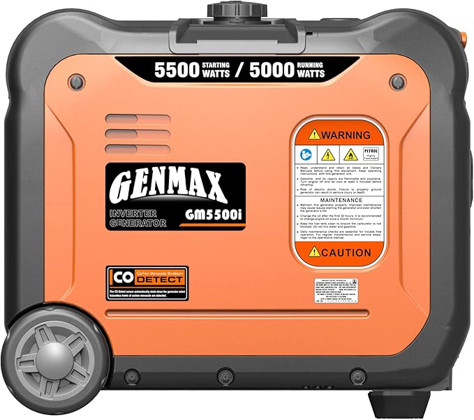 GENMAX Generator，EPA Compliant, Eco-Mode Feature, Ultra Lightweight for Backup Home Use & Camping