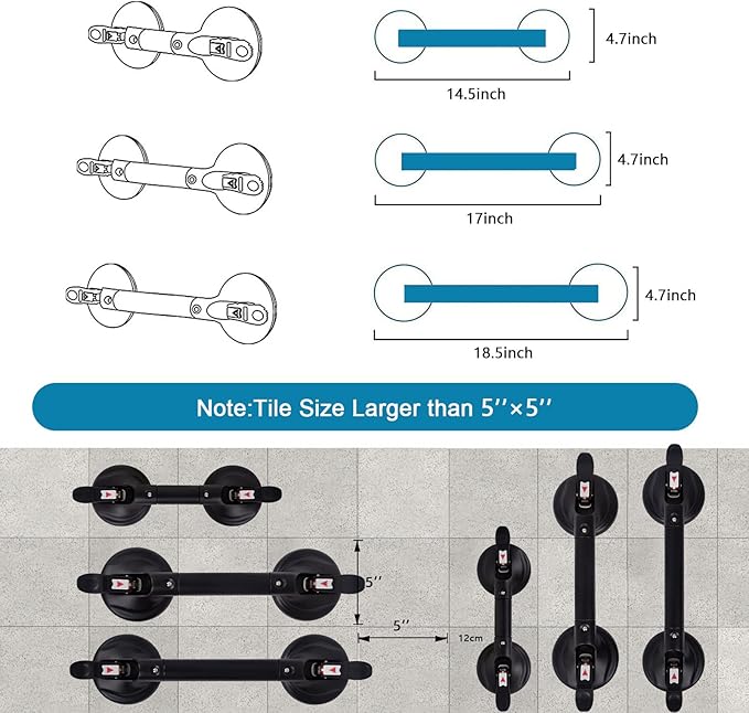 19inch Suction Shower Grab Bar, Portable Shower Handle Bar Suction Grip Bar Bathtub Handle with Strong Hold Suction Cup Fitting and Rapid Release for Bathroom(Max Capacity :300lb)