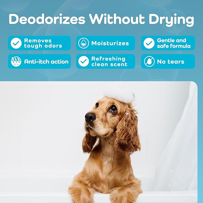 Sensitive Care -Tangle-Free-Silky Shine Softening and detangling Shampoo, Delicate Coat Clean & Odor Control Shampoo – Advanced Shine Formula for Dogs (Doodle & Poodle, 16 Fluid Ounces)