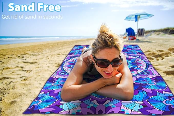 4 Pack Microfiber Thin Lightweight Beach Towel Oversized 71x32 Extra Large Sand Free Towels for Travel Swim Pool Yoga Gym Camping for Adults Women Men Beach Essentials Accessories Vacation Gift