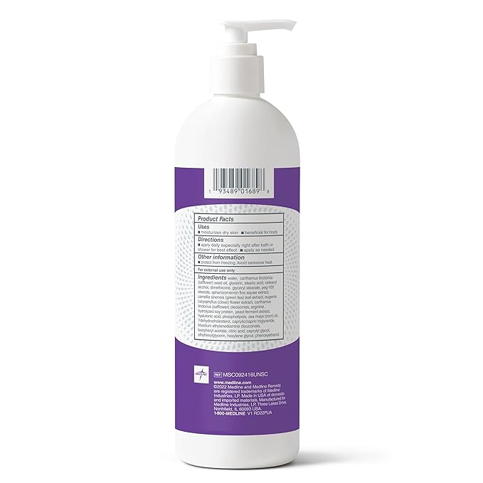Medline Remedy Phytoplex Nourishing Skin Cream, Unscented Skin Moisturizer, Paraben Free Body Lotion, 16 Fl Oz