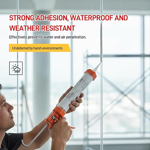 VGS998 Sausage Pack Silicone Sealant for Stone Curtain Wall 20 Pack –19.95 Fl Oz – White Silicone Caulk Concrete Crack Repair, Non-Sag Caulk for Foundation, Walls