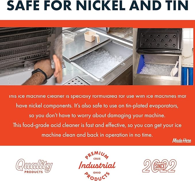 Nickel Safe Ice Machine Cleaner and Descaler16 oz 2-Pack