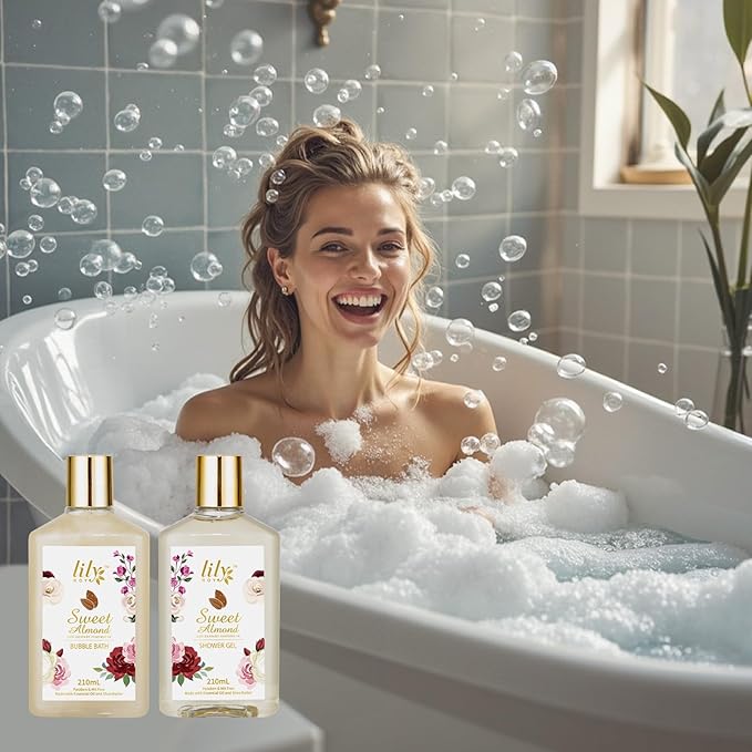 Christmas Spa Gift Basket Set for Women 17-Piece Almond Luxury Spa Gift Set Bath & Body Care Kit with Shower Gel, Body Cream | Valentine's, Mothers Day Gifts for Mom, Birthday Gifts for Her, Wife, Mom