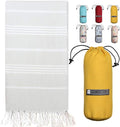 BAY LAUREL Turkish Beach Towel with Travel Bag 39 x 71 Quick Dry Sand Free Lightweight Large Oversized Towels Light