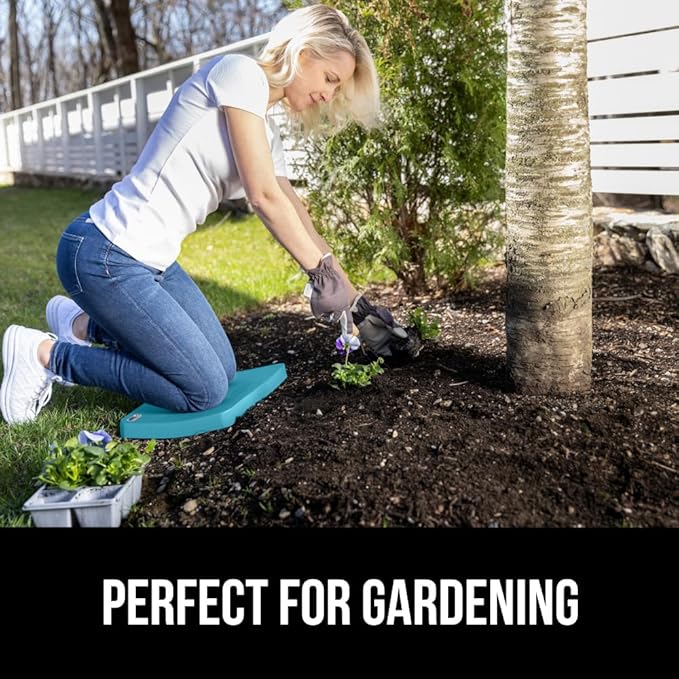 GORILLA GRIP Extra Thick Patent Pending Soft Foam Kneeling Pad, Supportive Large Cushion Knee Pads for Gardening, Baby Bath, Dirt and Water Resistant, Workout and Garden Supplies, 17.5x11, Turquoise