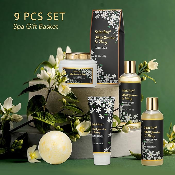 Spa Gift Basket Set for Woman, Bath and Body Gift Basket for Women Gifts Valentines Gifts Christmas Gifts for Women, Beautiful Teen Girl Birthday Gifts, Bath Kit Gift for Mothers Day