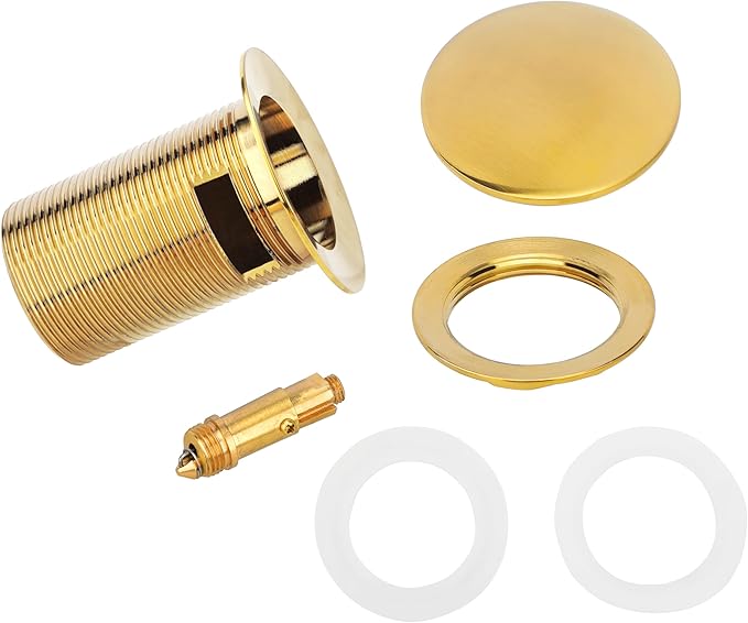 Brushed Gold Freestanding Bathtub Drain Stopper, Compatible with Freestanding Bathtub Drain Rough-in Kit