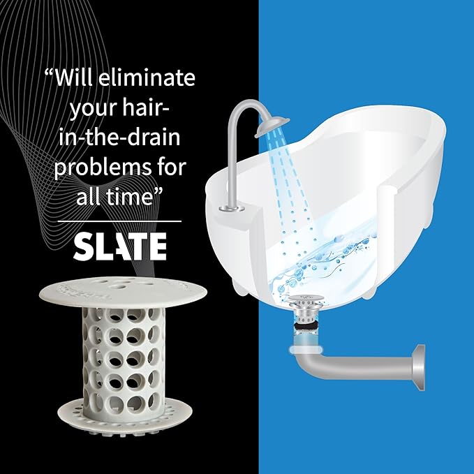 TubShroom the Revolutionary Tub Drain Protector Hair Catcher/Strainer/Snare, Gray (TSGRA454)