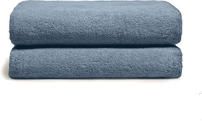 Italic Ultraplush 100% Australian Cotton Bath Sheets - Set of 2 Luxury Extra Large Heavy Duty Bath Sheets, 800GSM Plush and Absorbent for Hotels, Bath & Spa (Glacier)