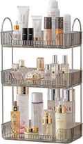 3-Tier Gray Countertop Storage - Bathroom & Kitchen Organizer, Cosmetics & Makeup Shelf, Spice Rack