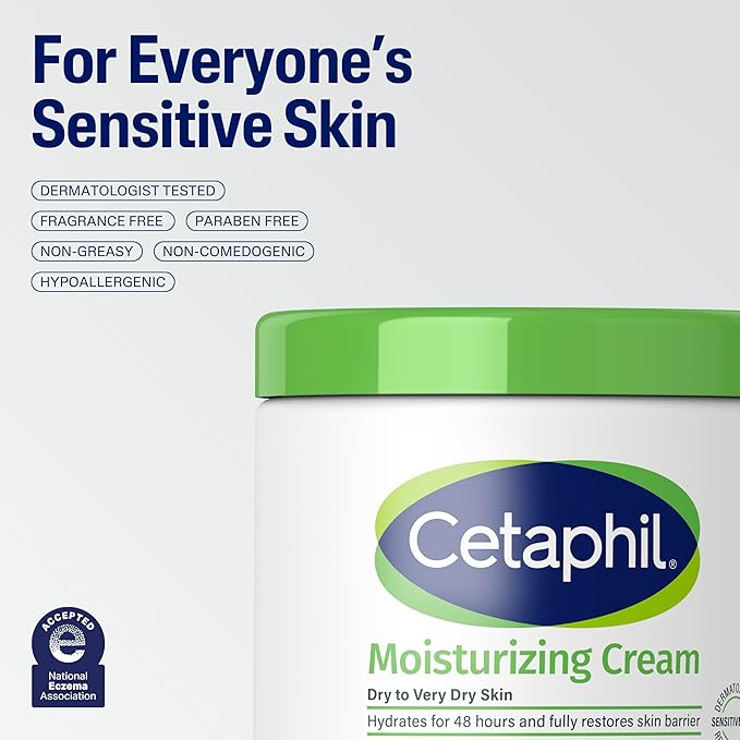 Cetaphil Face & Body Moisturizer, Hydrating Moisturizing Cream for Dry to Very Dry, Sensitive Skin, NEW 1 oz 12 Pack, Fragrance Free, Non-Comedogenic, Non-Greasy