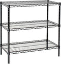 Omega 18" Deep x 24" Wide x 36" High 3 Tier Black Starter Shelving Unit