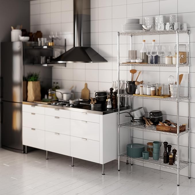 14" Deep x 36" Wide x 74" Height Wire Shelving Kit | 5-Tier | NSF Commercial Storage Rack Unit
