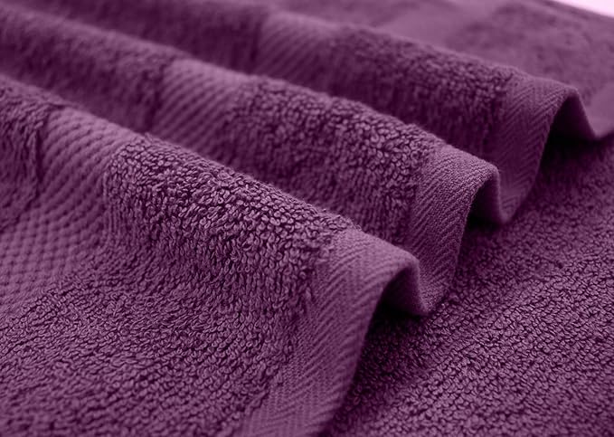 DAN RIVER Bath Towels Set of 4, 27 x 54 Inches, 100% Cotton, Larger & Lighter Weight, Quicker to Dry, Super Soft and Absorbent, Ideal Quick Dry Bath Towel for Daily Use, Purple