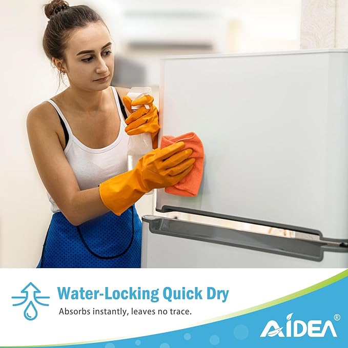 AIDEA Microfiber Cleaning Cloth-12PK, Soft Microfiber Towels for Cars, Absorbent Cleaning Rags, Lint-Free Streak-Free Wash Cloths for House, Kitchen, Window(12in.x12in), Orange