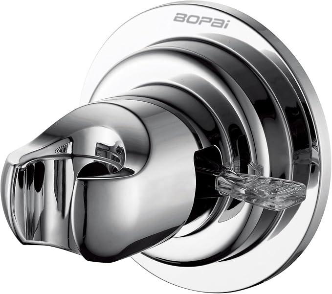 BOPai Suction Cup Shower Head Holder for Handheld Shower – No Drill, For Smooth Surfaces Only, Vertical Mount Only, Chrome