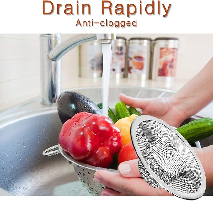 50pcs Heavy Duty Stainless Steel Slop Basket Filter Trap, 2.75" Top / 1" Mesh Metal Sink Strainer,Perfect for Kitchen Sink/Bathroom Bathtub Wash Basin Floor Drain Balcony Drain Hole,Utility…