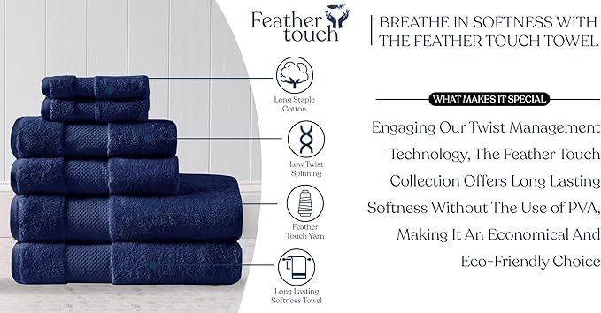Delara Organic Cotton Luxuriously Plush Bath Towel 10 Piece Set|GOTS & Oeko-TEX Certified|Premium Hotel Quality Towels|Feather Touch Technology|650 GSM Long Staple|Soft, Quick Dry & Ultra-Absorbent