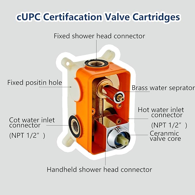 Bathroom Shower System 8 Inch Rain Shower Head and Handheld Wall Mounted, High Pressure Rainfall Dual Shower Combo Set with Valve and trim, Luxury Rain Mixer Brushed Silver Shower Faucet