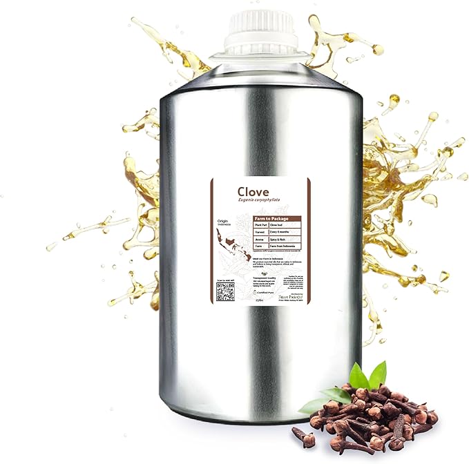 Clove Essential Oil - 100% Pure Steam Distilled Natural Aceite de Clavo from Indonesia for Aromatherapy & Wellness - Premium Grade (22lbs)