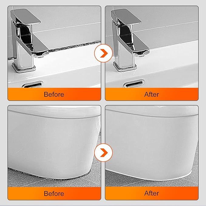 THINKWORK Caulking Tool Kit, 4 in 1 Caulk Remover Tool, Stainless Steel Caulk Tool for Kitchen Bathroom Window Sink Tile Joint, Silver