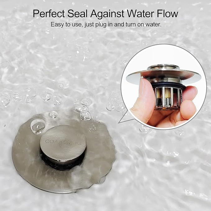 Bathtub Stopper | Pop-up Tub Stopper with Strainer, Shower Drain Hair Catcher | Bathroom Drain Plug | Drain Protector for 1-1/2 to 1-3/4" Bath Drain Hole