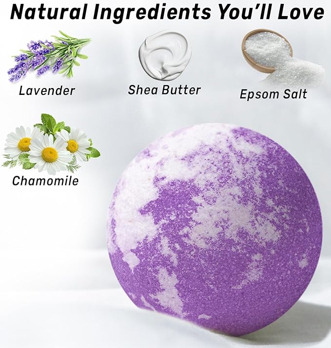 Deep Sleep Bubble Bath Bombs Infused with Lavender Chamomile Essential Oils Moisturizing Bath for Dry Skin and Relaxation Self Care Gift for Women