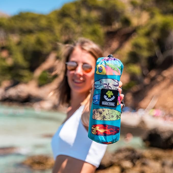 4Monster Microfiber Beach Towel Quick Dry,Super Absorbent Lightweight Travel Towel for Swimmers, Sand Free Camping Towel, Beach Towels for Pool,Swim,Water Sports,Yoga