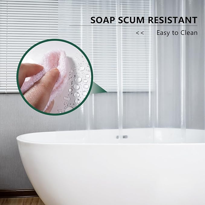 AooHome Extra Long Clear Plastic Shower Curtain Liner, 72x84 Premium Light Weight EVA Bathroom Shower Liner with Rustproof Metal Grommets and 5 Magnets for Shower Stall, Bathtubs(No Hooks)