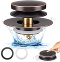 Bathtub Drain Stopper, Uxoz Universal Tub Stopper for Replacing Tip Toe/Trip Lever/Lift&Turn Tub Drain, Bath Tub Drain Stoppers Desiged for 1.5" to1.72 Drain Hole with 3 O-Rings, Oil Rubbed Bronze