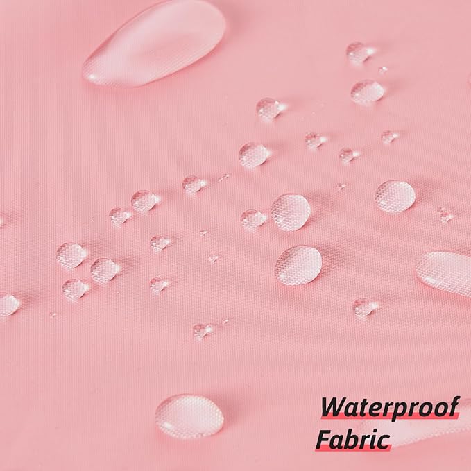 Furlinic No Hook Extra Long Shower Curtain 96 Length,Wahable Fabric Bathroom Curtains with 10 Plastic Built-in Grommets,Hotel Quality Waterproof,Pink,78x96 Inch.