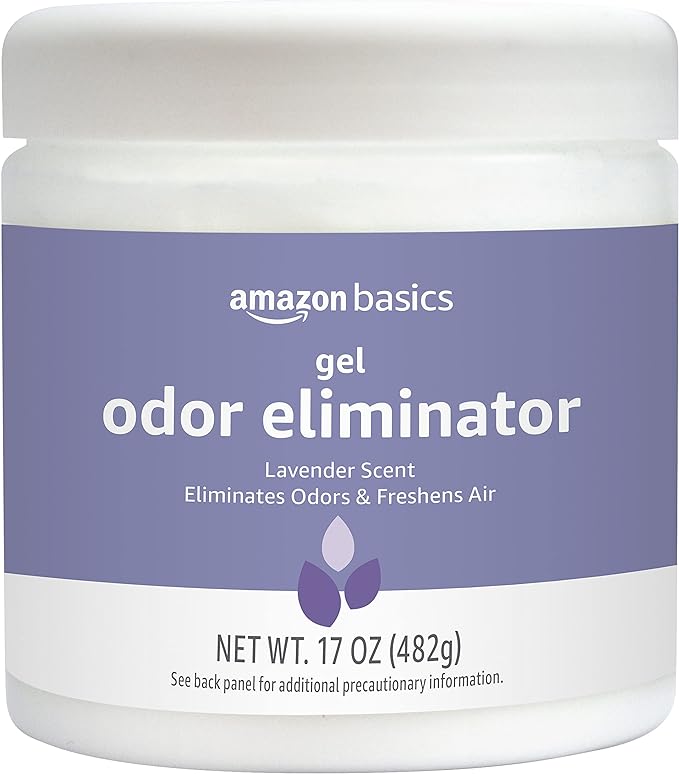 Amazon Basics Gel Odor Eliminator, Activated Charcoal, Lavender, 17 Oz, Pack of 1