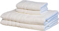 Mosobam Luxury Turkish 4pc XL Towel Set 35X70 16X30 White 700 GSM Bamboo Viscose & Aegean Turkish Combed Cotton