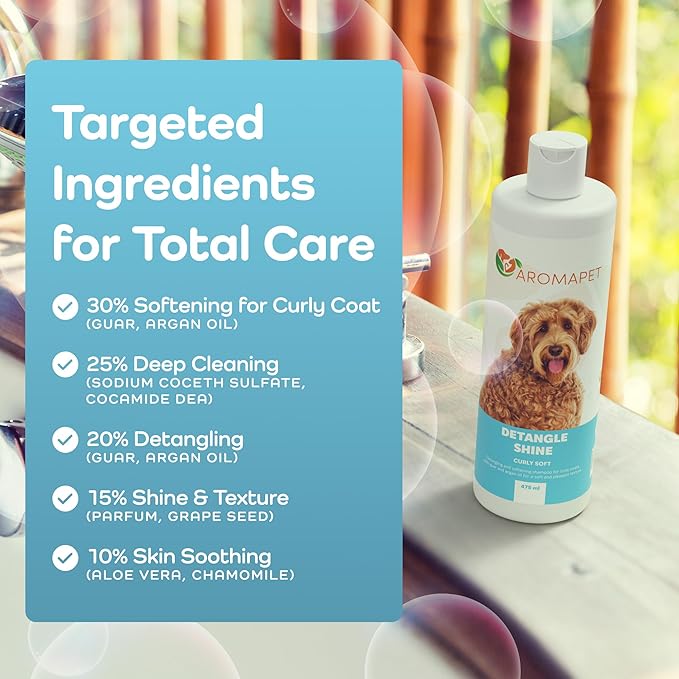 Sensitive Care -Tangle-Free-Silky Shine Softening and detangling Shampoo, Delicate Coat Clean & Odor Control Shampoo – Advanced Shine Formula for Dogs (Doodle & Poodle, 16 Fluid Ounces)