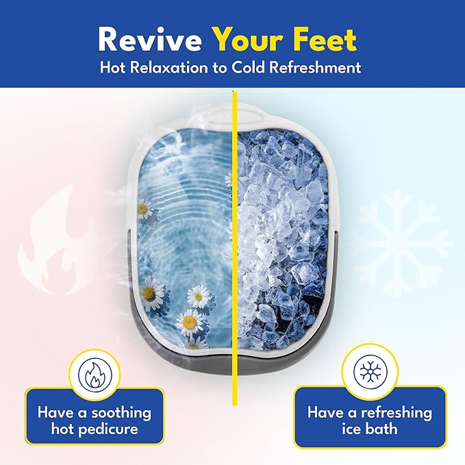Foot Soaking Tub for Soaking Feet, Collapsible Foot Tub, Foot Bath Soak Tub with Massage Nodes, Large Pedicure Foot Spa Bucket, Portable Foot Soaker Container for Foot Care Routine at Home