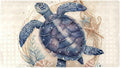 Bathtub Mats for Shower Tub, Anti-Slip Bath Mats for Inside Tub, Bathroom Shower Mats with Drain Holes and Suction Cups (Vintage Sea Turtle with Seashells and Starfish)