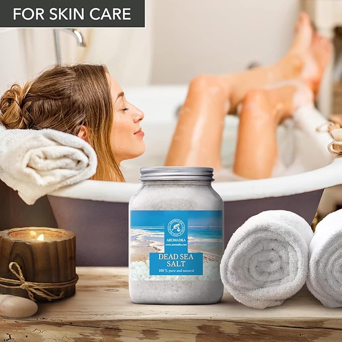 Dead Sea Salt 35 Oz - 100% Pure & Natural - Dead Sea Salts 1 kg- Best for Good Sleep - Stress Relief - Beauty - Relaxing - Bath Salts