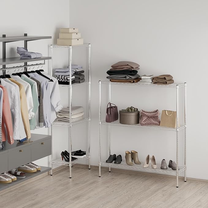 14" Deep x 48" Wide x 54" Height Wire Shelving Kit | 3-Tier | NSF Commercial Storage Rack Unit