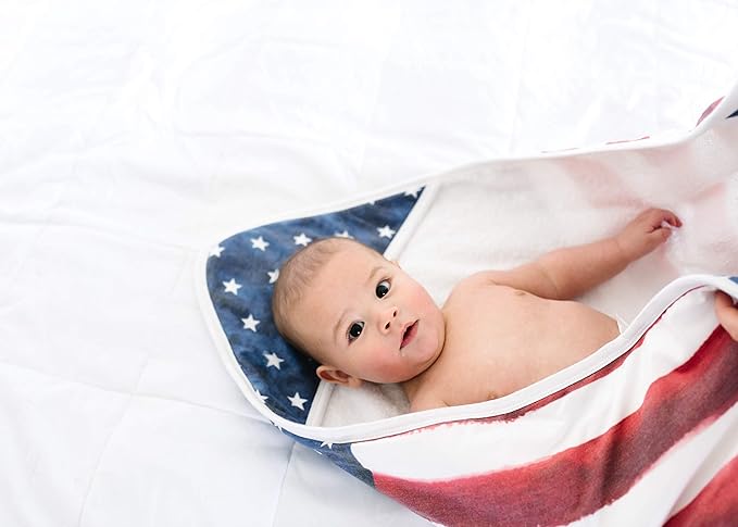 Copper Pearl Hooded Bath Towels Premium Knit/Terry Cloth Baby Towels with Hood, Pockets, and Cool Designs - Great to Gift and Make Bath Time Fun - Baby Bath Towel, Patriot