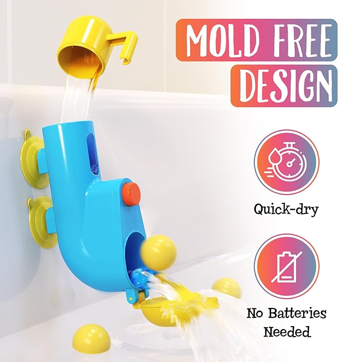 Fill N' Splash Submarine Bath Toy - Bath Toys for Toddlers 1-3 - 4 - 5 Years Old Bath Tub Toys for Boys & Girls - Toddler Bath Toys - Bathtub Toys