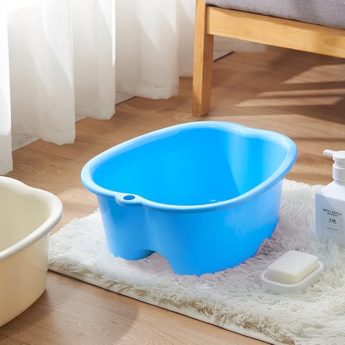 2 Pcs Foot Soaking Bath Basin - Large Foot Soaking Tub Foot Bath Spa Wash Basin Foot Bucket Foot Soaking Tub Feet at Home (Purple/Blue)