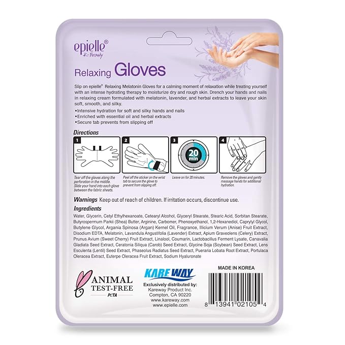 Epielle Relaxing & Nourishing Hand & Foot Masks, Repair and Soften Dry, Overworked Skin, Self Care Gifts for Women, Spa Kit, Stocking Stuffers, 6 Moisturizing Gloves & 6 Moisturizing Socks