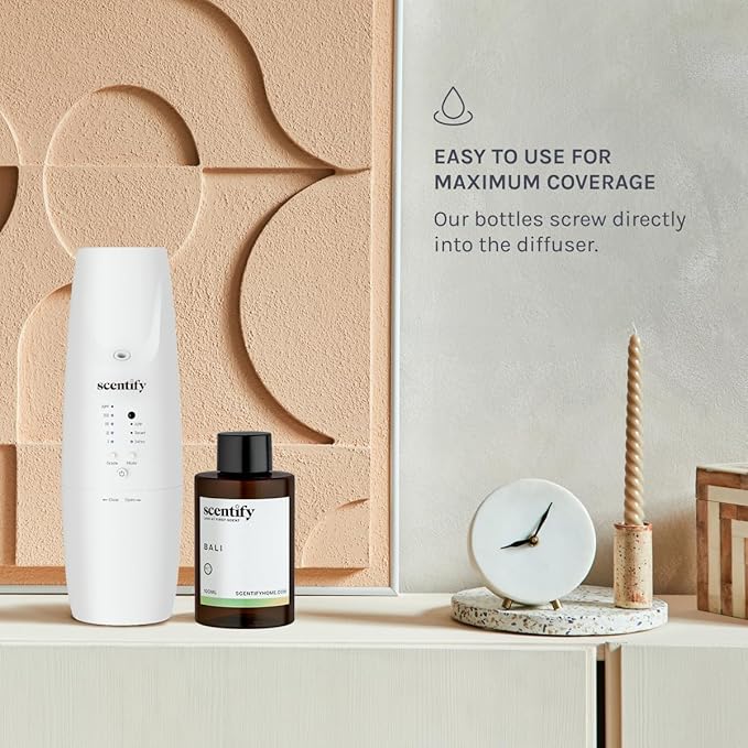 Scentify Bali Aroma Oil Refill Scent for Oil Diffusers - Lemon, Green, Amber, Musk, Woody Scents - Luxurious Relaxing Aromatherapy Diffuser Fragrance 100ml, 3.38 oz
