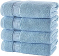 NOVA Luxury Linen - Hotel Quality Turkish Towel Set for Bathroom (4 Pcs Washcloth Set, Sky Blue)