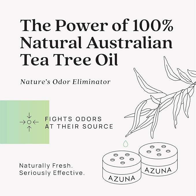 Azuna All-Natural Odor Remover Gel Refill Pouch | Air Purifier with Tea Tree Oil | Plant-Based & Long Lasting | For Pet Odors, Smoke & Strong Odors | Natural Scent, 24 oz