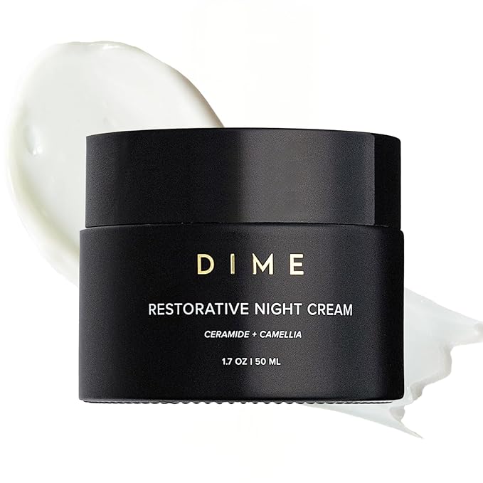 DIME Beauty Restorative Night Cream, Facial Moisturizer with Ceramides and Sea Buckthorn, 1.7 oz / 50 ml in Pump