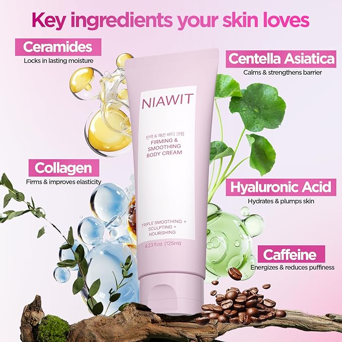 Firming Smoothing Body Cream – Visible Lifting & Tightening for Belly, Thighs, Butt | Helps Reduce Cellulite & Sagging Skin, Body Sculpting Moisturizer for Daily Body Care Routine | 4.24 fl.oz