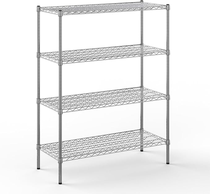 18" Deep x 42" Wide x 54" Height Wire Shelving Kit | 4-Tier | NSF Commercial Storage Rack Unit